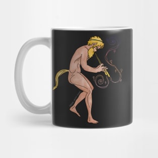 Satyr playing the aulos by Greek Myth Comix Mug